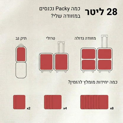 Packy - אורזים יותר, משלמים פחות (ללא משאבה)